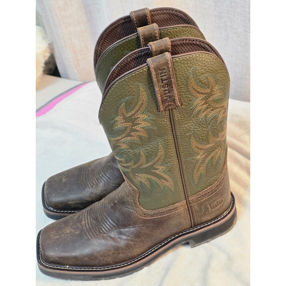 Justin Driller 11" Waterproof Work Boot for Men's - size 10D